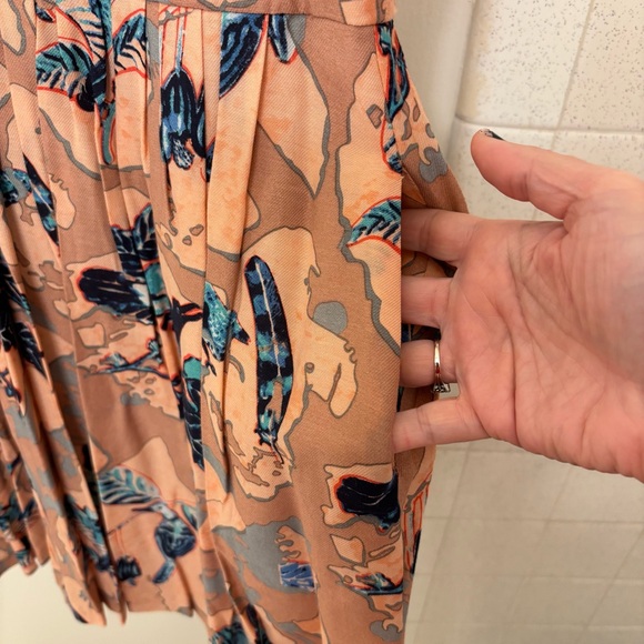 Anthropologie Zoologist Charlotte Linton Bird Print Silk Blend Dress Size 10 - Picture 5 of 8